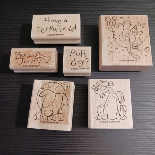 Stampin Up! Dogs Ruff Day Stamp Set 6 pc Retired Set 2005 - Picture 3 of 21