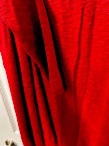 Nuevo cárdigan básico de lino/algodón Eileen Fisher borgoña marcha larga M/M precio de venta sugerido por el fabricante $198 - Imagen 4 de 8