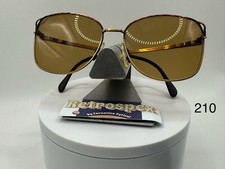 Vintage Oversize Sunglasses NOS Metal Style Brown Lens Brown/Gold Frame