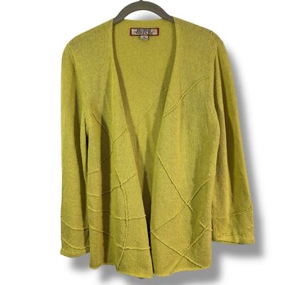 Beyond Threads Green Knit Open Front Sweater