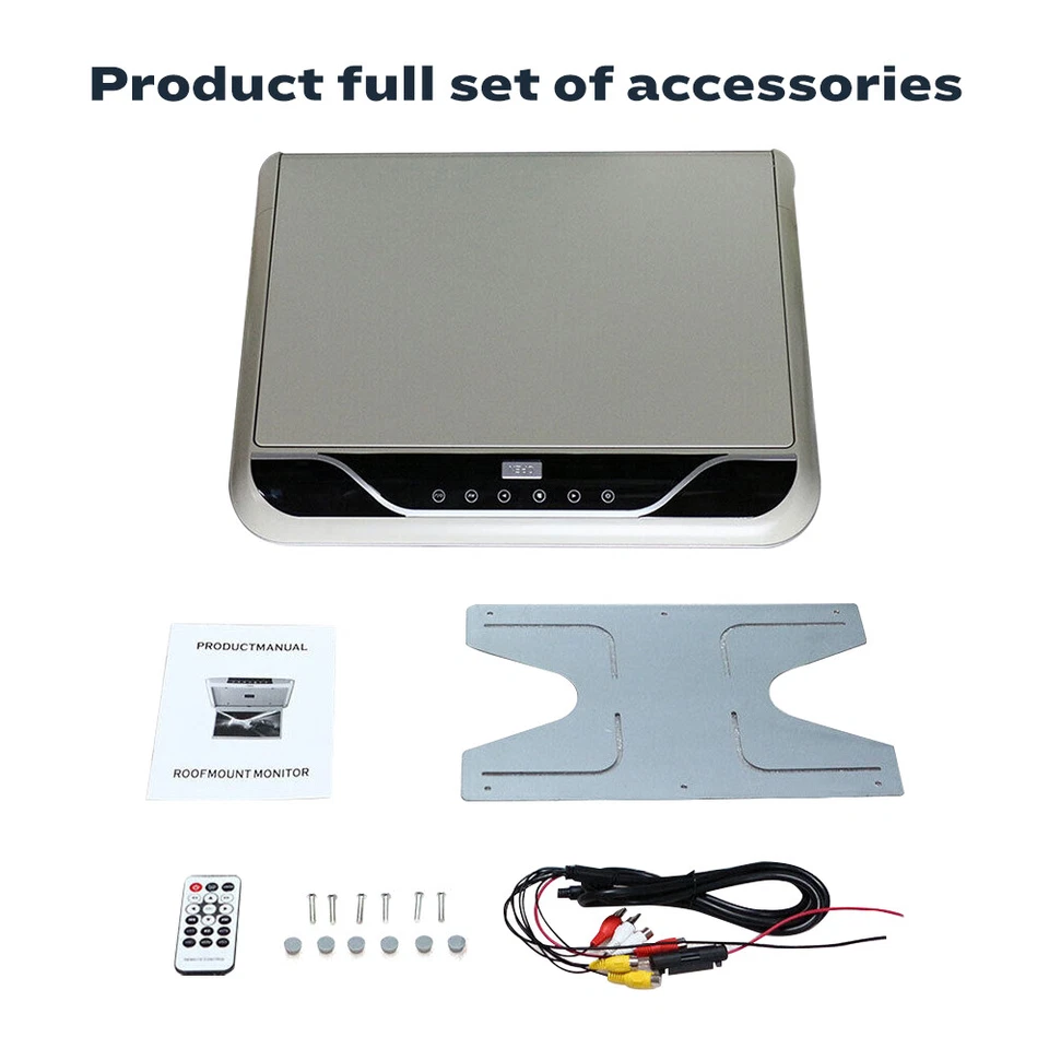 19.5" Screen Car Overhead Ceiling Roof Mount Monitor FHD 1080P Video Player HDMI - Image 3 of 4