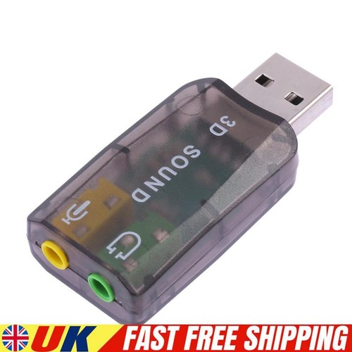 USB Sound Card 5.1 CH 3D Audio Adapter for Desktop Laptop Notebook Computer