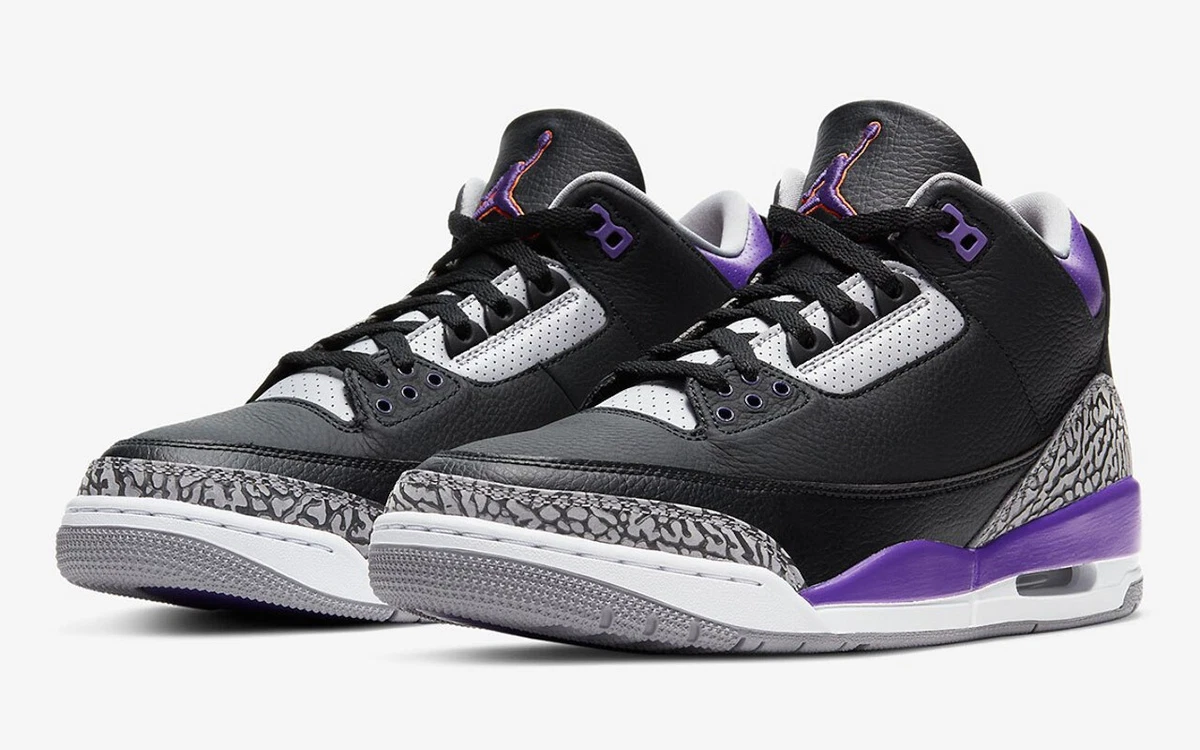CT8532-050 NIKE AIR JORDAN 3 III RETRO COURT PURPLE BLACK GREY 2020  Sneakers | eBay