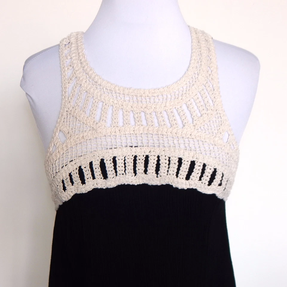 Eight Sixty Beautiful Crochet and Crinkle Rayon Racerback Boho Sun Dress sz XS - Image 2 of 4