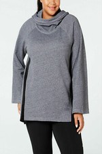 Calvin Klein Sweatshirt Performance Cowl Pullover Women Grey Sz S NEW NWT 469