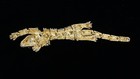Articulated Jungle Cat Gold & Silver Brooch Pin 5.75" Green Rhinestone B9885 — photo 4