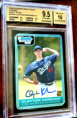 2006 Bowman Chrome Draft Picks Clayton Kershaw Rookie Auto BGS 9.5/10 RC #DP84