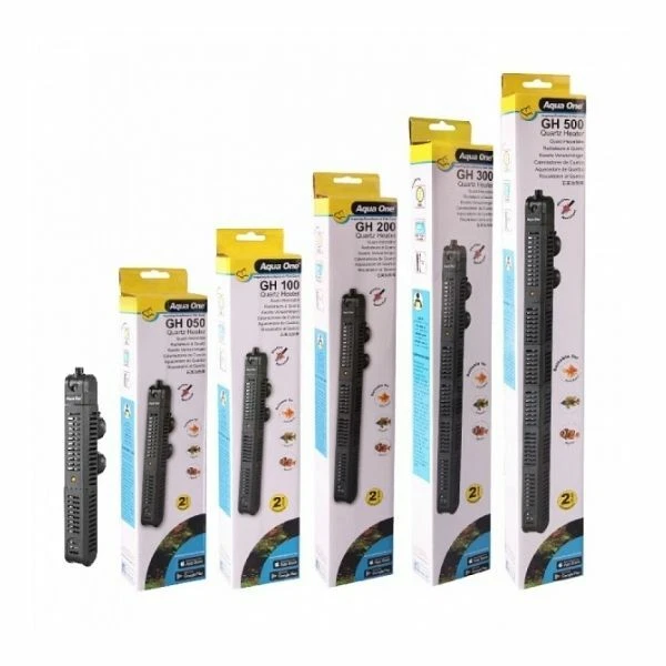 Aqua One Heater for Aquarium Shatter Resistant Glass Quartz GH Heaters 50 - 500W