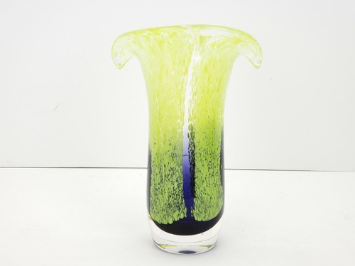 Studio Art Blown Glass Vase with Fluted Edge - Picture 2 of 10