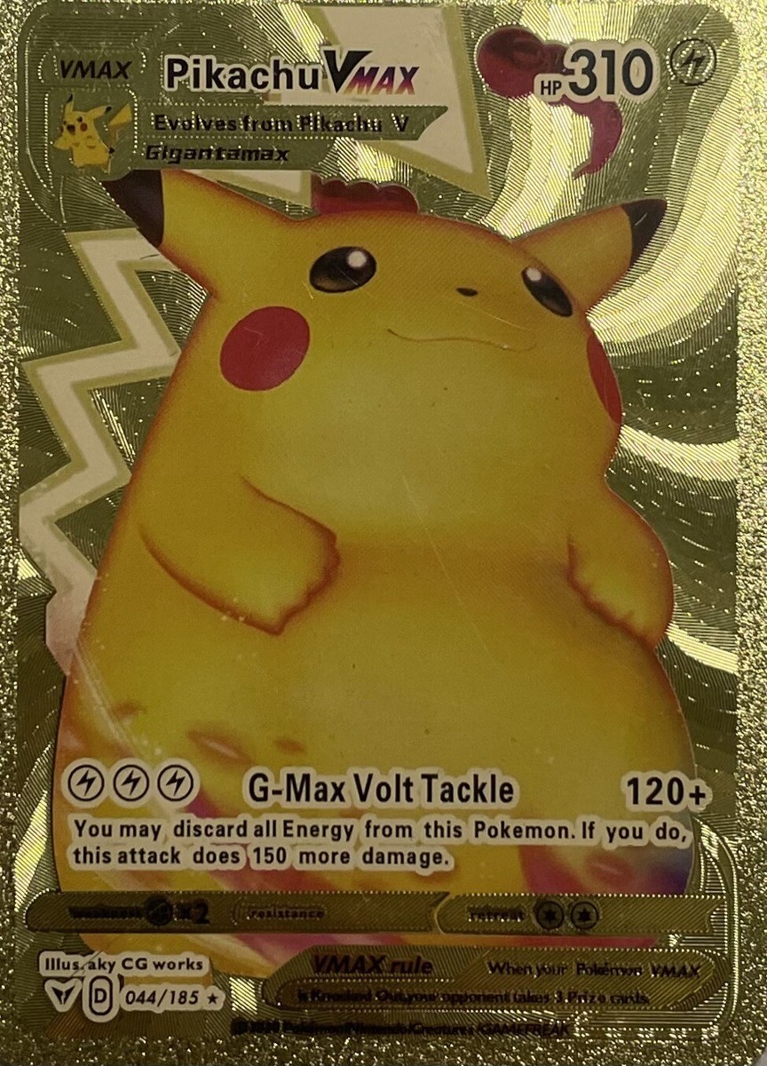 Golden Pikachu VMAX card 044/185 TGC card great condition | eBay