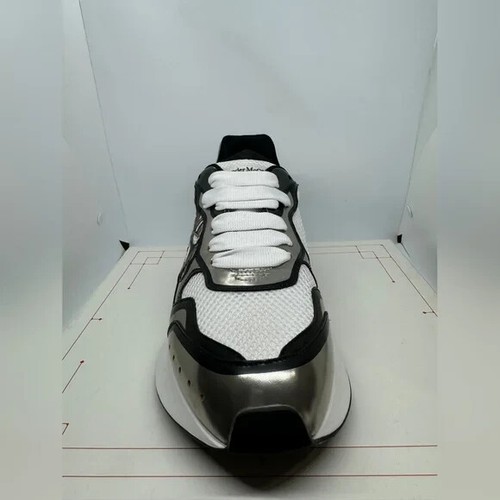 Alexander McQueen Sprint Runner Black White Silver-Tone Seal. Size 46. NWB - Picture 9 of 9