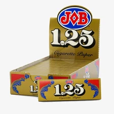 JOB 1.25 Gold Rolling Paper 1 1/4 Cigarette Papers 78mm (Full Box of 24)