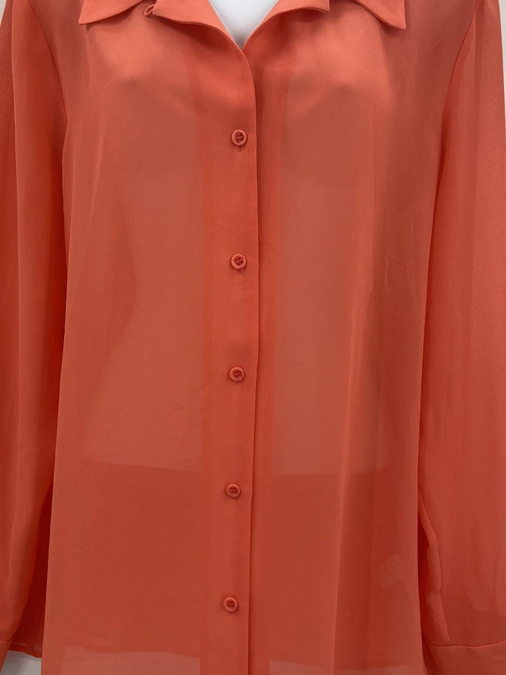 Vintage Pendleton Women's Button Up Shirt Size 14 Color Peach - Image 3 of 4