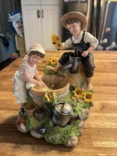 Country Kids RESIN WATER FOUNTAIN TABLE TOP By HERITAGE MINT Music Handpainted