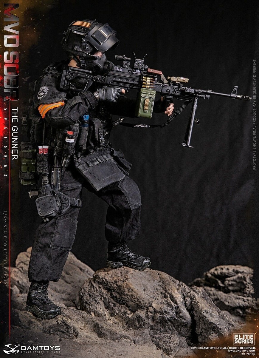 ミリタリー DamToys 78095 MVD SOBR spetsnaz GUNNER DAMTOYS 78095 RUSSIAN SPETSNAZ MVD SOBR PKM GUNNER 1/6