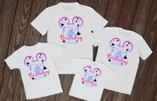 White matching Birthday squad t shirts red bow kids adults matching shirts Uk