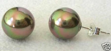 10mm Bronze South Sea Shell Pearl Stud Earrings