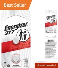 Compact 2-Pack of 377 Silver Oxide 1.5V Button Batteries for Essential Devices