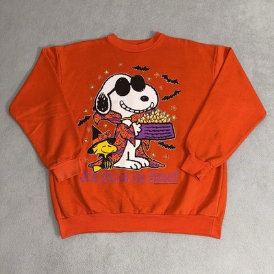 Vintage Peanuts Halloween Snoopy Joe Cool Sweatshirt Size L Trick