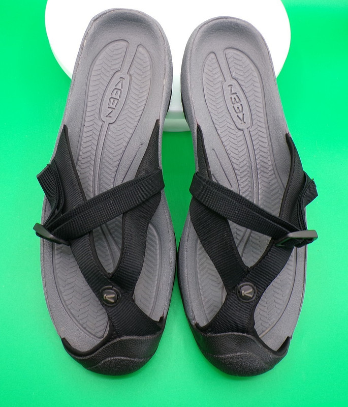 MENS KEEN WAIMIA STRAP BLACK GREY ADJUSTABLE STRAP SLIDE SPORT SANDALS 11.5