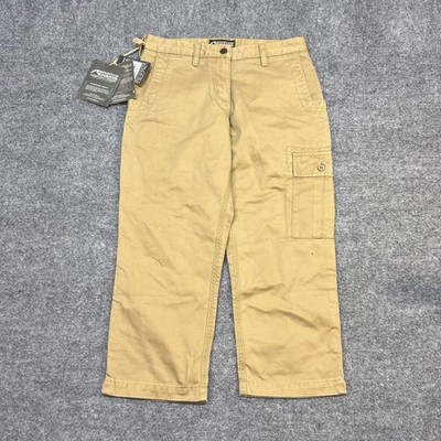 Mountain Khakis Capri Pants Womens 2 Beige Cargo Twill Outdoor Travel Pockets