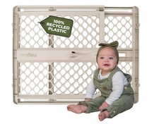 Toddleroo Recycled Plastic Baby Gate Pressure Mounte; 26" to 42" W 26" T-Sand