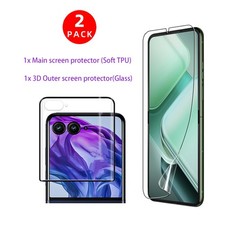1 1 Full Coverage 3D Tempered Glass Screen Protector for Motorola Razr 2025 Plus