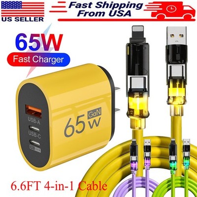65W Super Fast Charging USB Type C Wall Charger For Samsung iPhone Android Phone