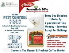 32 oz Martins 10% Permethrin Kills Fleas Flies Lice Mites Ticks Livestock Kennel