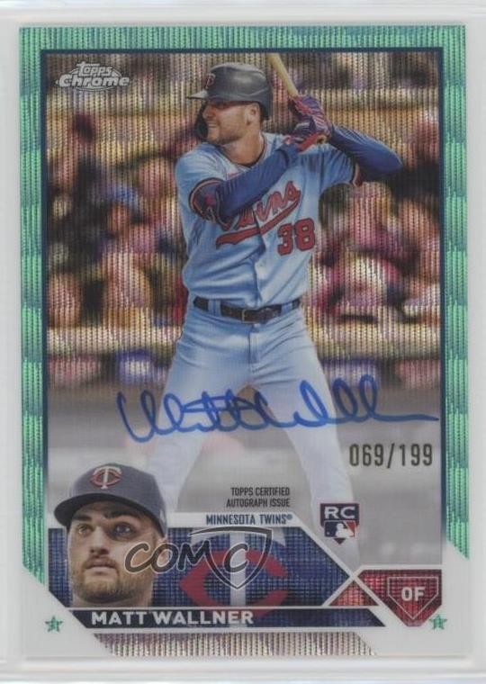 2023 Topps Chrome Rookie Aqua Wave Refractor /199 Matt Wallner #RA-MWA Auto m4h