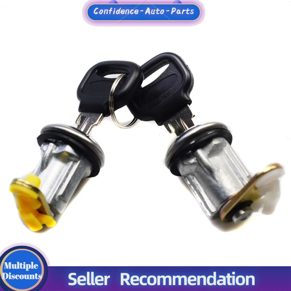 Juego de 2 cerraduras de puerta con llaves para Mazda 626 RX-7 B2200 B2600 Ford Festiva DHSMZ001 Foto 2 de 4