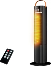 Space Heaters Indoor Use, 26" 12Ft/S Electric Heater with Remote, 1500W Electric