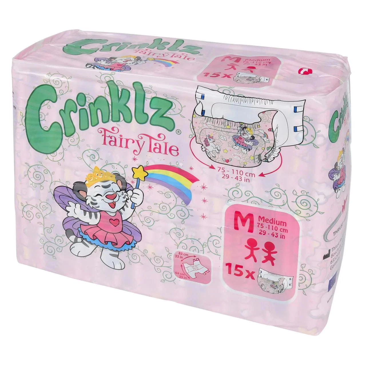 Crinklz Printed Adult Diapers w/ Plastic Backing, Fairy Tale Print
Opens in a new window or tab
