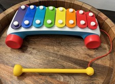 Vtg Fisher-Price Toddler Pull Toy, Classic Xylophone Pretend Musical Instrument
