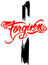 D26 Forgiven Cross Christian magnet, decal, mouse pad religious God Jesus