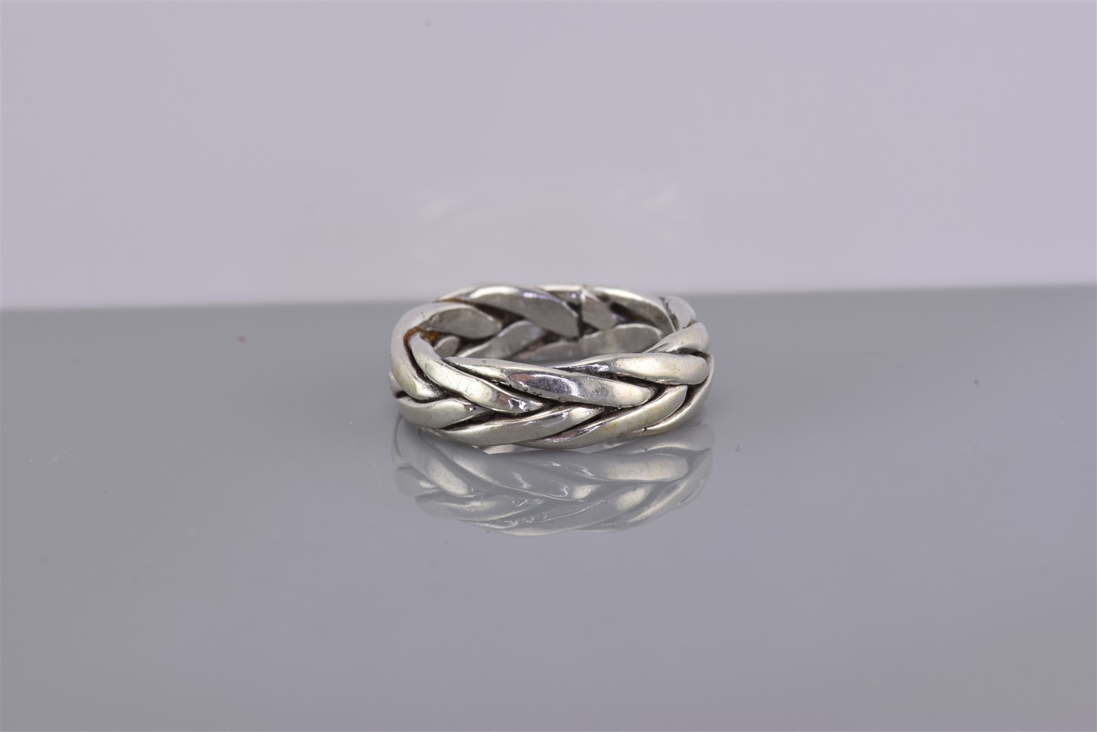 Sterling Silver 6mm Solid Braided Multi Band Ring… - image 1