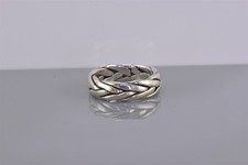 Sterling Silver 6mm Solid Braided Multi Band Ring Mex 925 Sz: 6