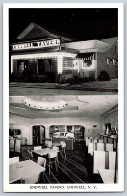 Endwell NY Restaurant Tavern exterior interior multi-view Postcard 1940s