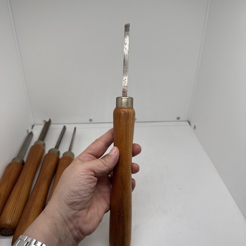Vintage 5 Piece Wood Lathe Turning Tools Chisels - Picture 18 of 23