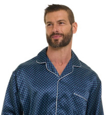 Mens Silk Satin Pajamas -PJ Set CHECKER Pattern ''5 DAY DELIVERY - USA Seller''