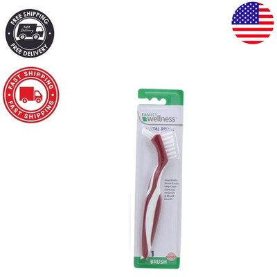 Dual Head Denture Cleaning Brush with Deep Clean Pick - Comfortable & Effective