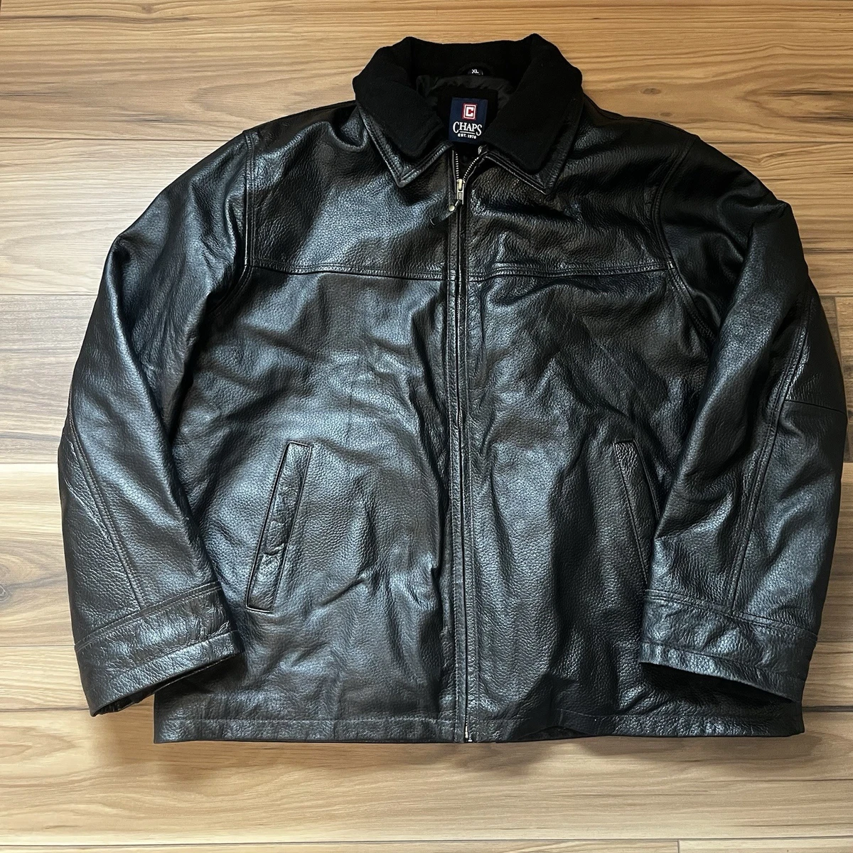 Chaps Black Leather Outer Shell Coats, Jackets & Vests for Men for