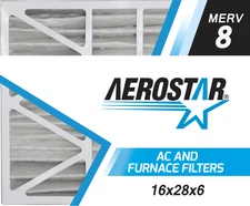 Aerostar 16x28x6 MERV 8 Air Filter for Aprilaire 401 Space-Gard 2400, 2 Pack