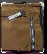 REPLAY Drawstring Backpack in Black