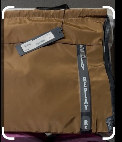 REPLAY Drawstring Backpack in Black