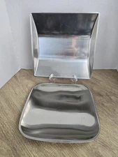 Vtg MCM Dolphin & Gense  Stainless Steel Japan Silver Serving Trays * READ