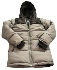 Lands' End Boys Puffer Parka Size Small 7/8 Black Gray Winter Coat with Hood