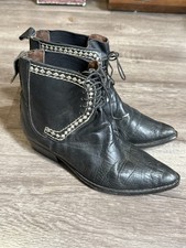 Vintage 80s GUESS Georges Marciano Western Lace Up Ankle Boots Embroidered Us 7