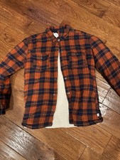 Tommy Bahama Jacket Youth XXL Plaid Sherpa Lined Flannel Coat