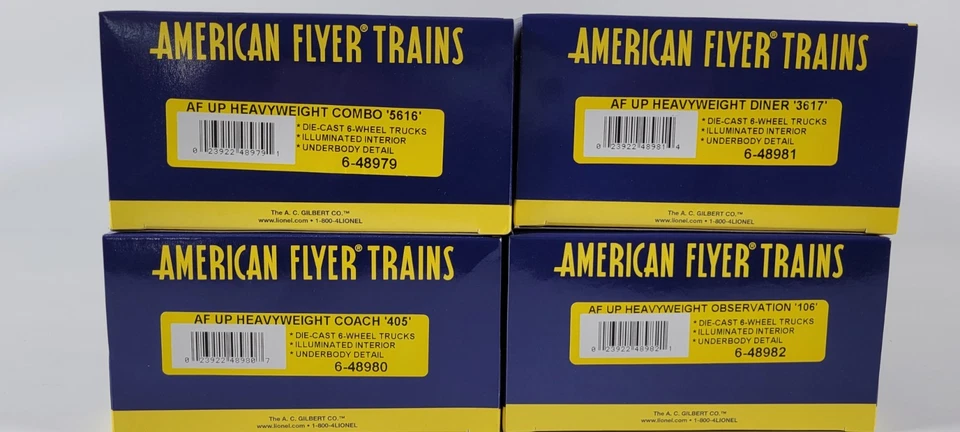 NIB American Flyer Union Pacific 6-48978 Heavyweight Passenger Set of 4 Cars - Image 3 of 4
